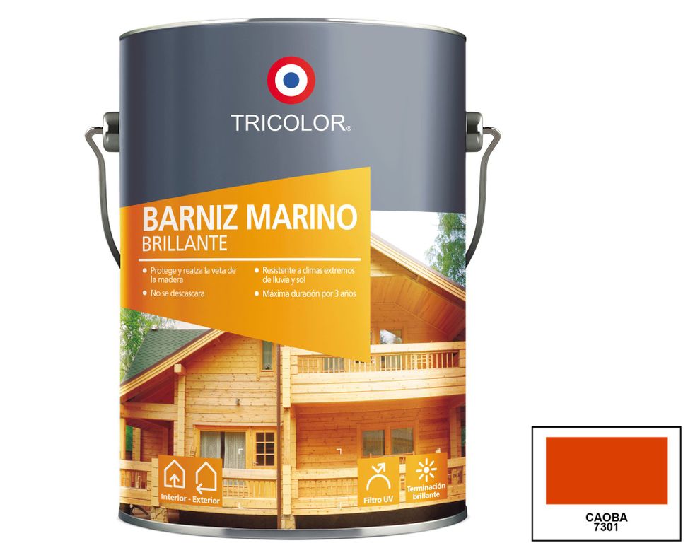 Barniz marino 1 galón caoba brillante Tricolor-0