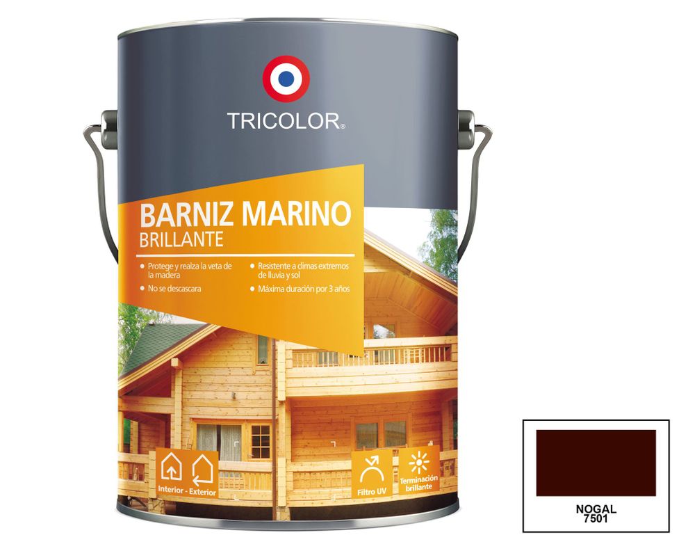 Barniz marino 1 galón nogal brillante Tricolor-0