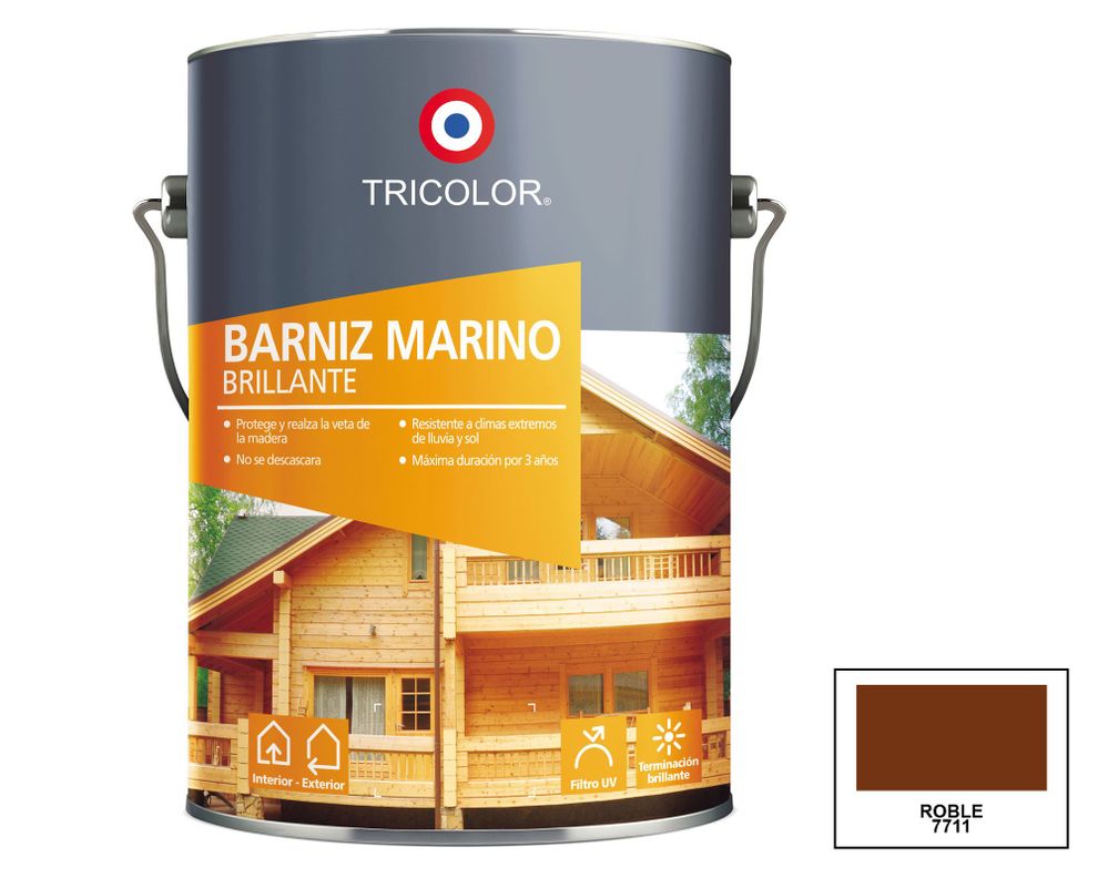 Barniz marino 1 galón roble brillante Tricolor-0