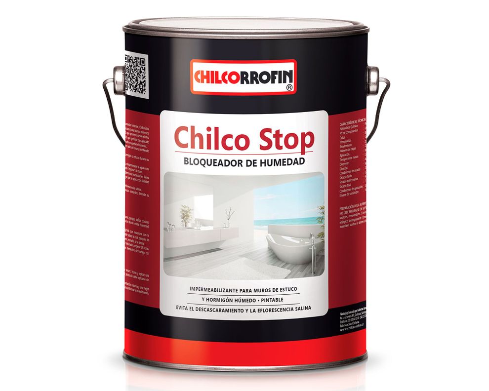 Impermeabilizante 5 kg Chilco Stop blanco invierno satín Chilcorrofin-0
