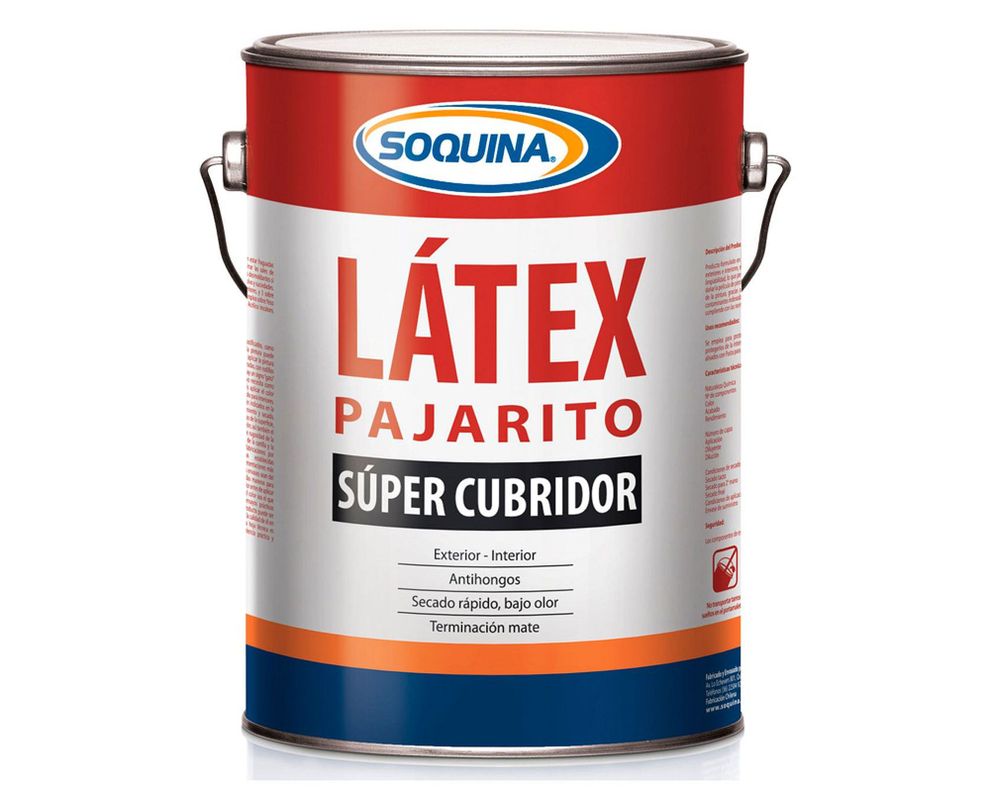 Látex 1 galón Pajarito blanco mate Soquina-0