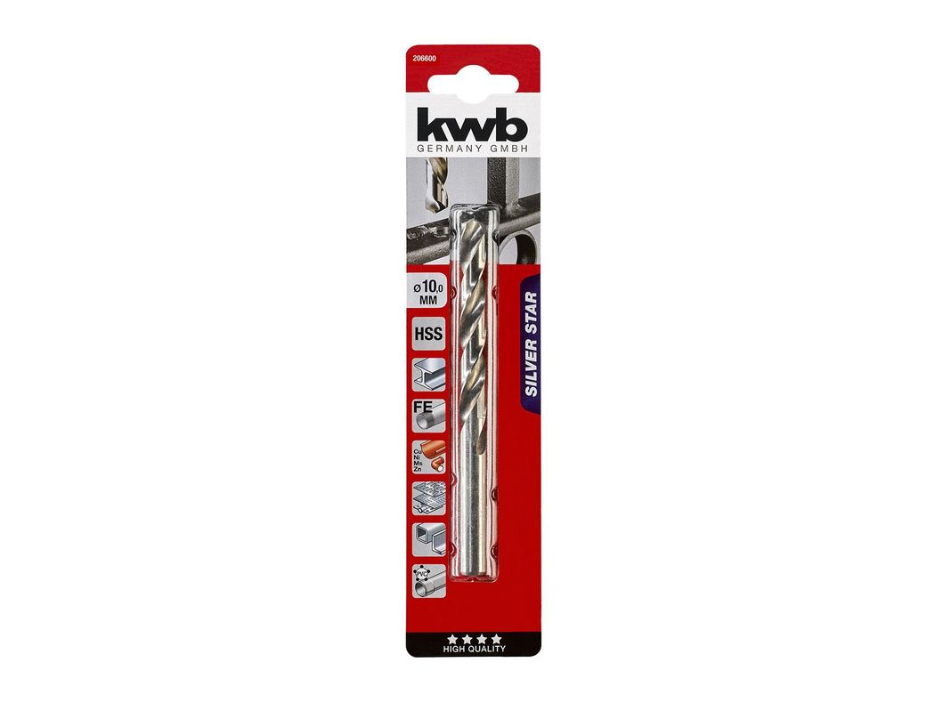 Broca para metal 10 mm HSS silver star 206600 KWB