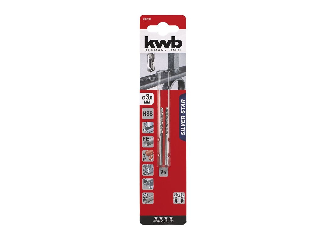 Broca para metal 3 mm HSS silver star 206530 KWB-0