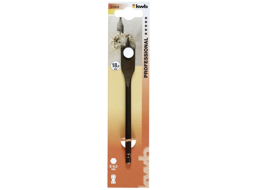Broca plana para maderas 18 mm 512418 KWB-1