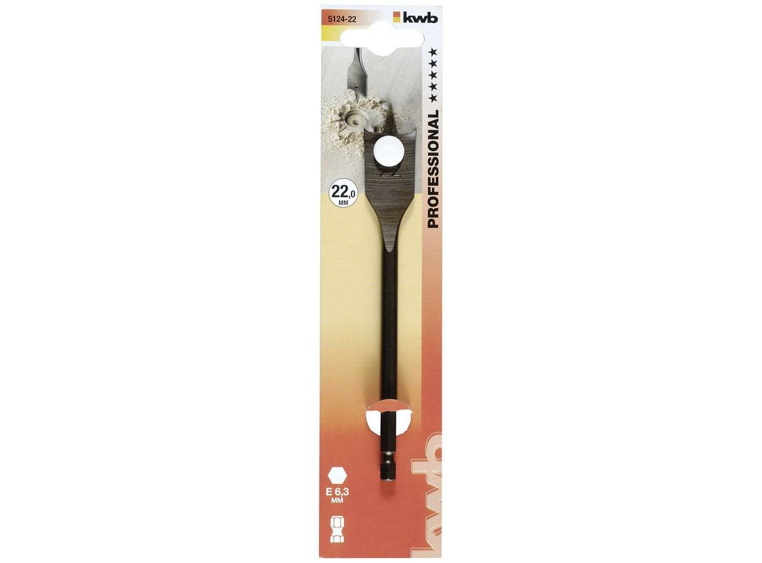 Broca plana para madera 22 mm 512422 KWB-1