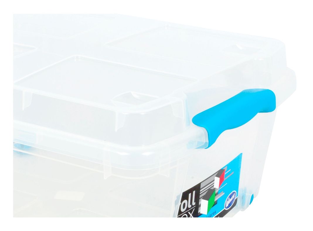Caja organizadora 15 litros Rollbox transparente Wenco-1