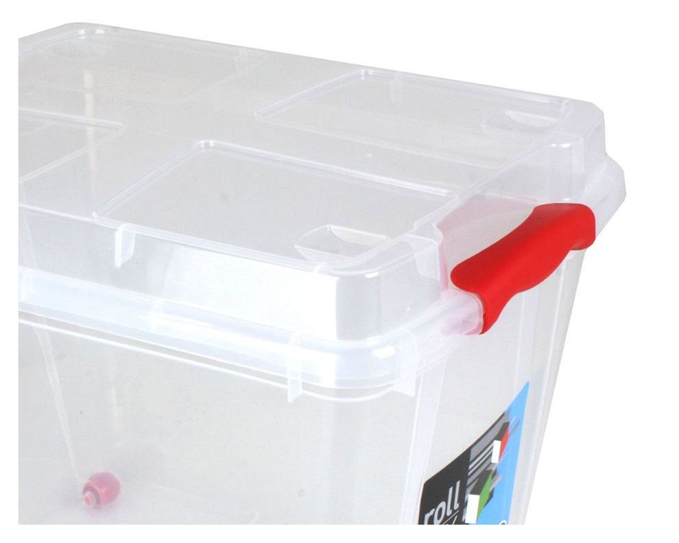 Caja organizadora 27 litros Rollbox transparente Wenco-1