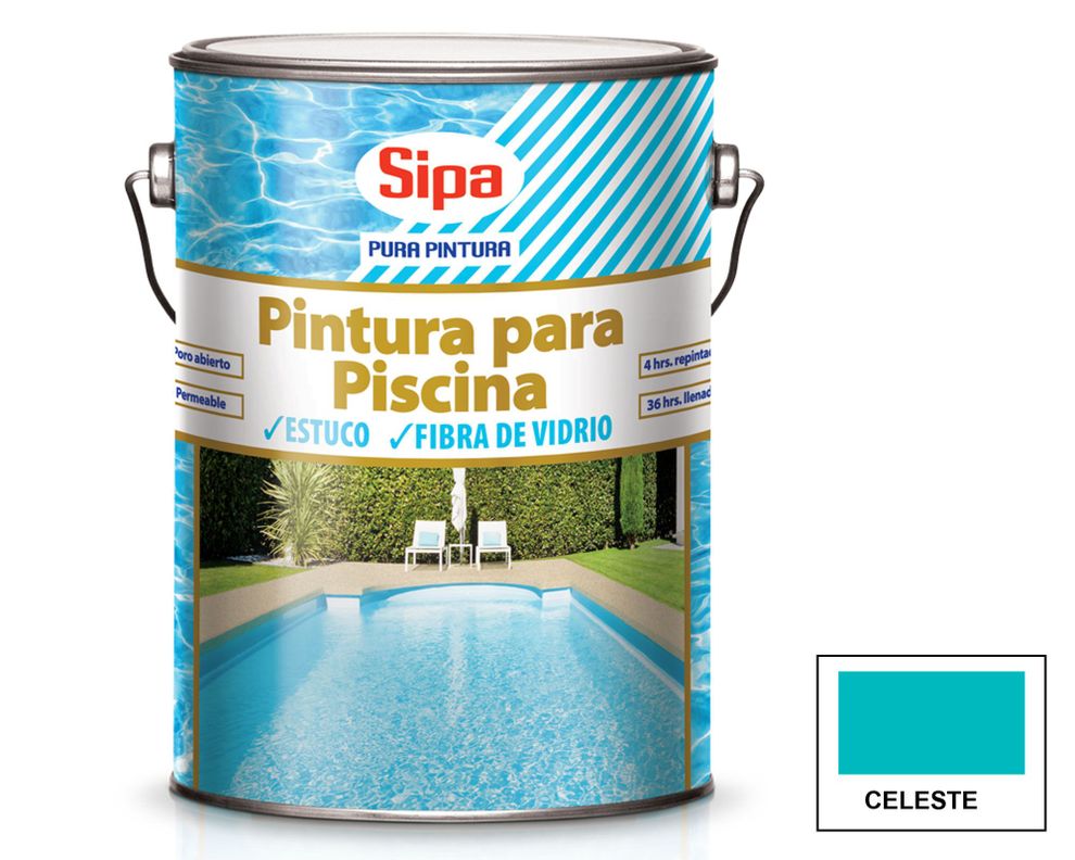 Pintura para piscina 1 galon celeste Sipa