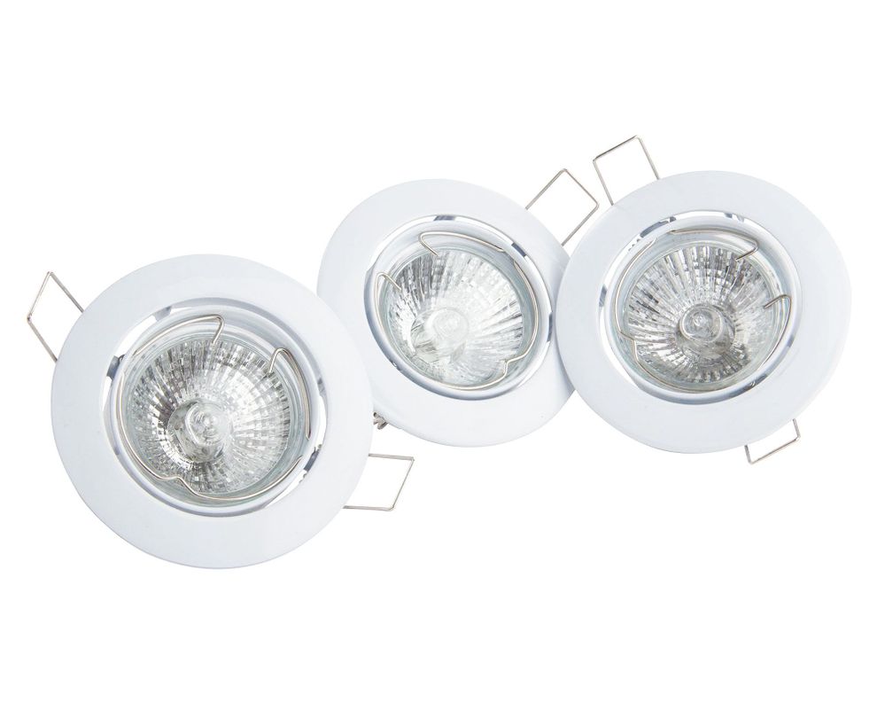 Kit foco GU10 8.4 cm Basculante blanco 3 unidades ByP-0