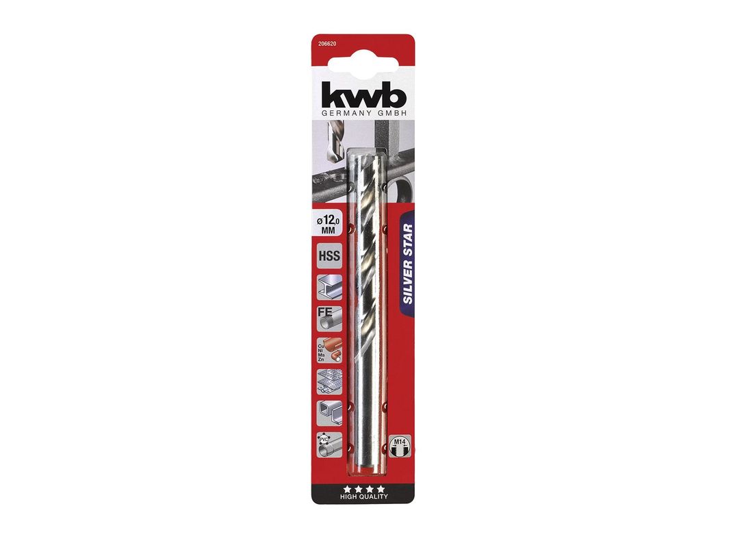 Broca para metal 12 mm HSS silver star 206620 KWB-0