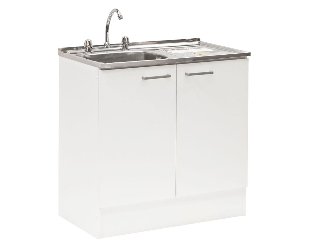 Mueble base lavaplatos 80 cm ED 2 puertas blanco Mobikit-0