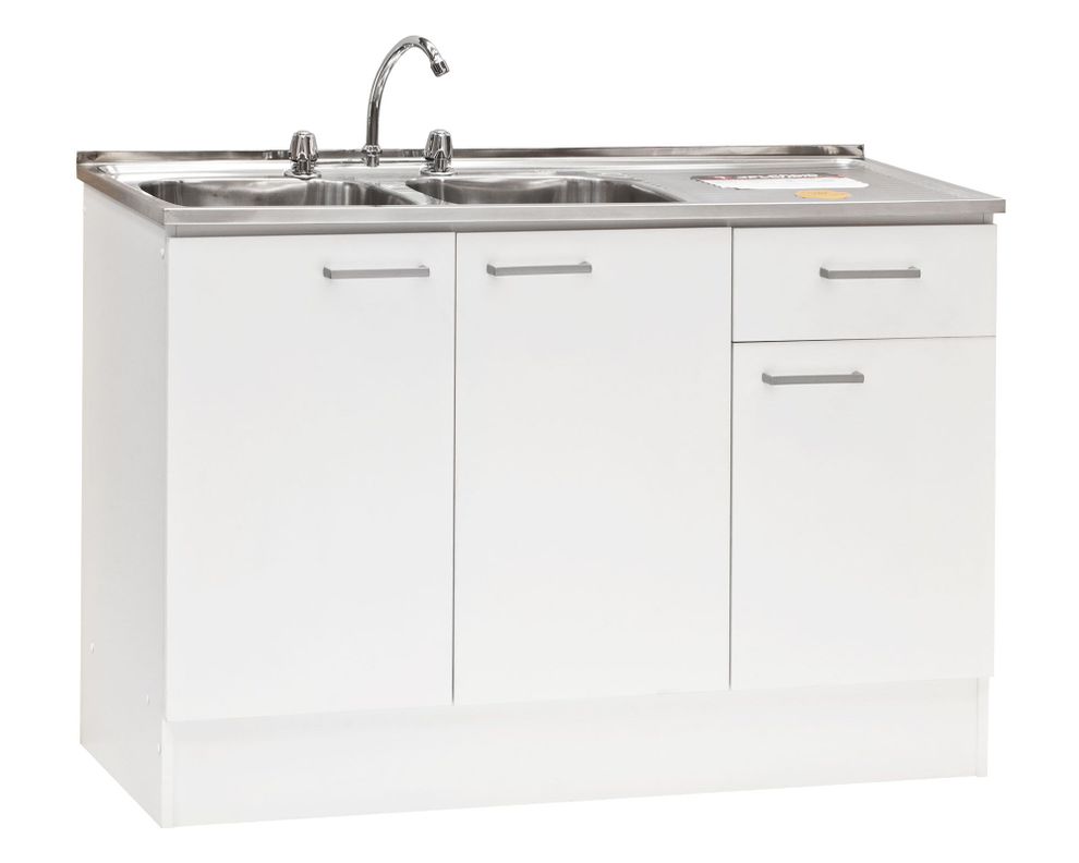 Mueble base lavaplatos ED 3 puertas 1 cajón blanco Mobikit-0