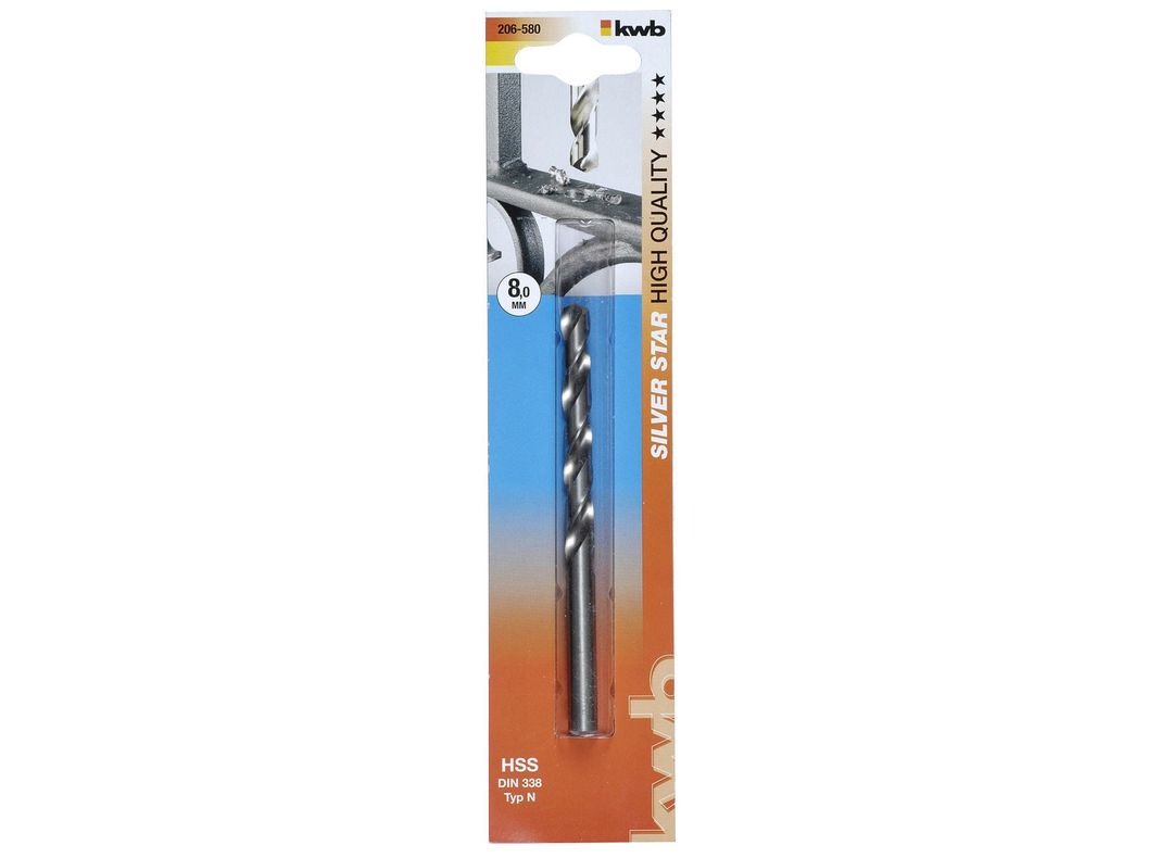Broca para metal 8 mm HSS silver star 206580 KWB-2