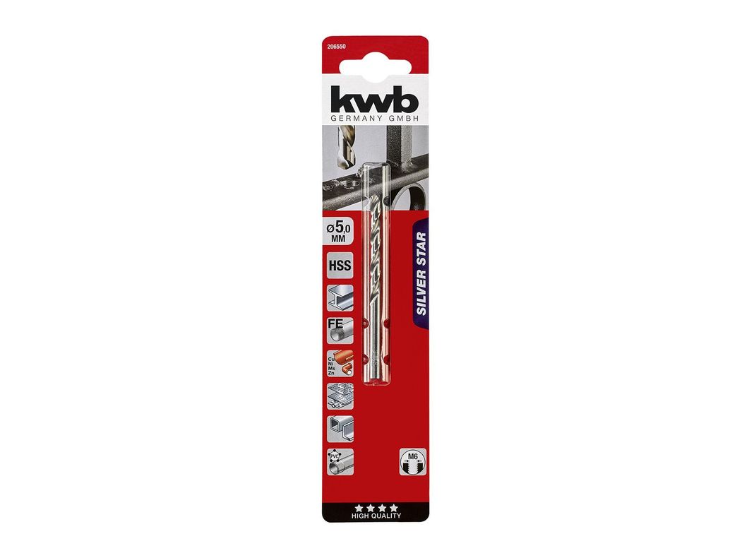 Broca para metal 5 mm HSS silver star 206550 KWB-0