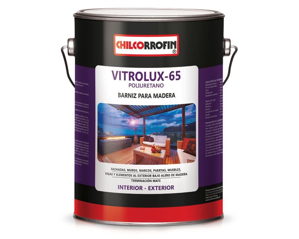 Barniz 1 galón Vitrolux-65 natural mate Chilcorrofin-0