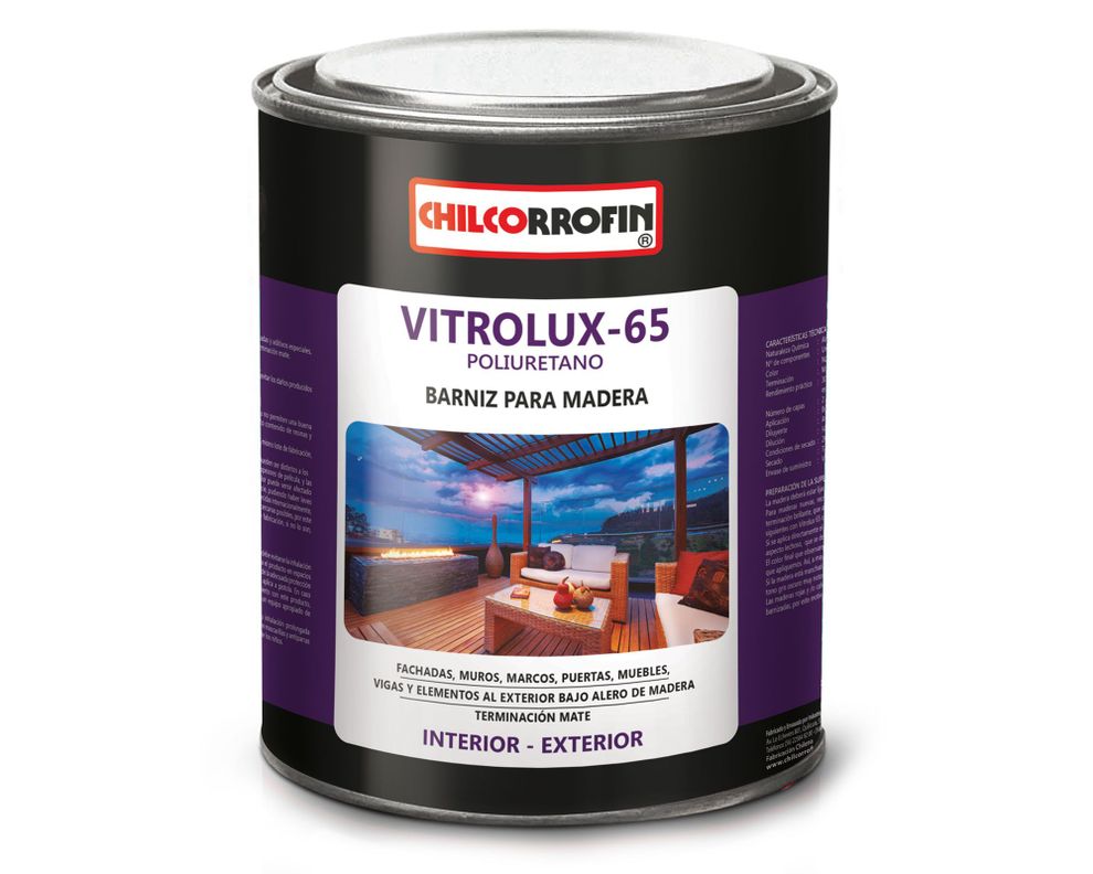 Barniz 1/4 galón Vitrolux-65 natural mate Chilcorrofin-0