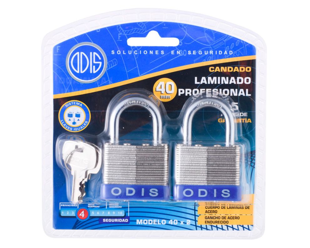 Candado 40 mm laminado 2 unidades-4