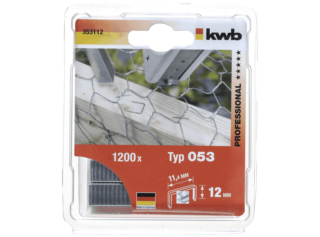 Grapas extra fuertes 12mm (1/2'') 1200unidades T053 KWB-0