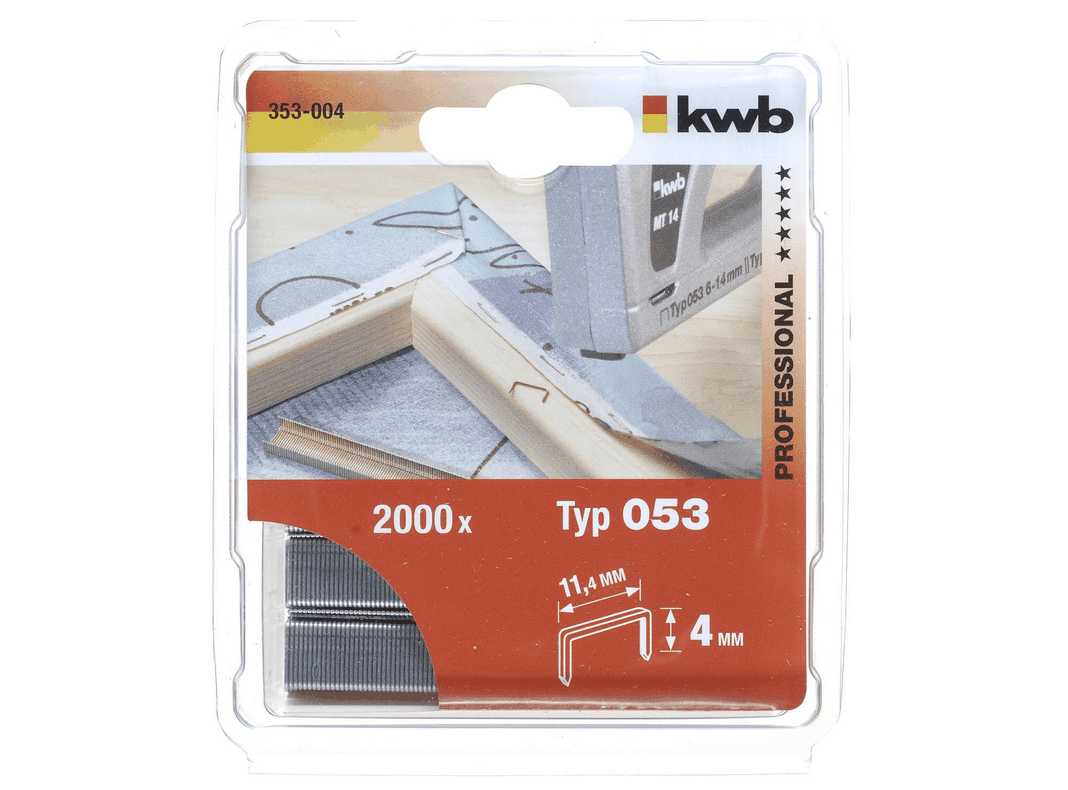 Grapas 4mm (5/32'') 2000 unidades T053 KWB-0