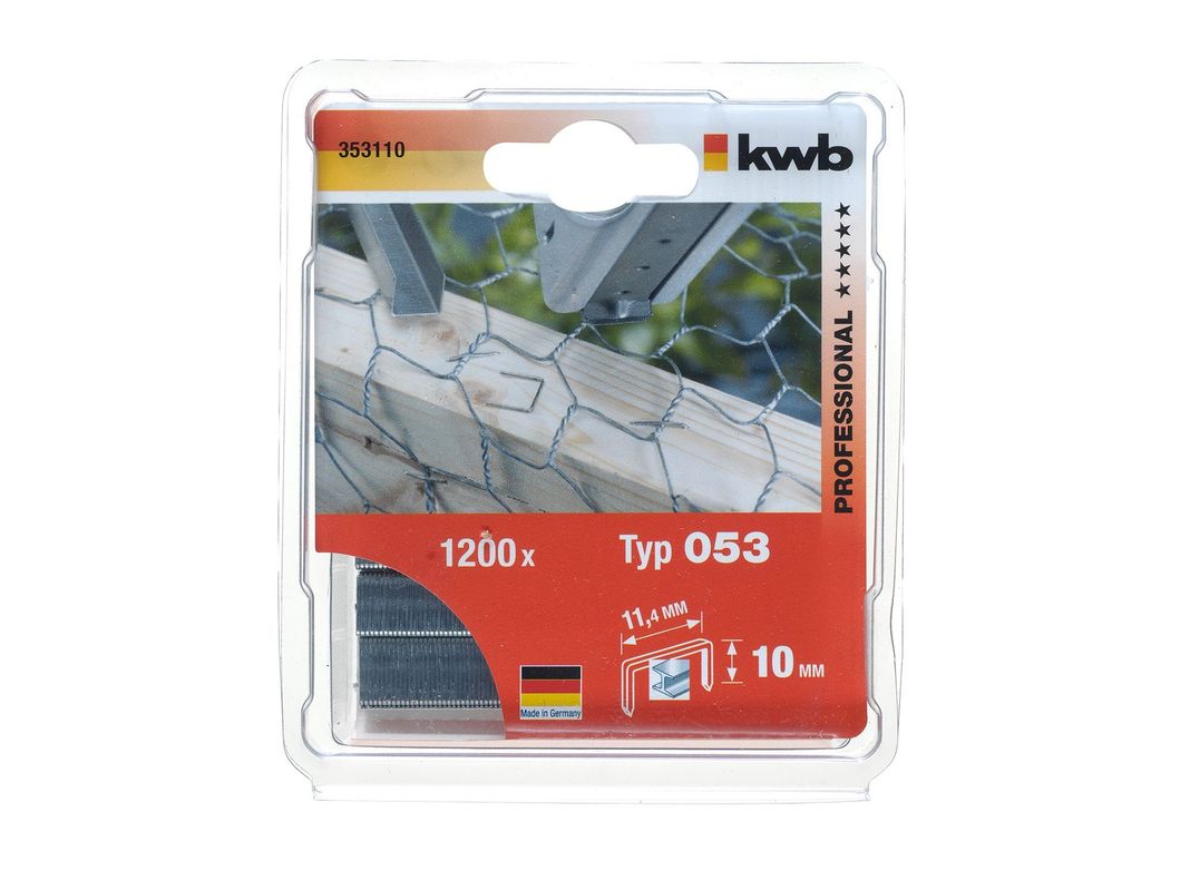 Grapas extra fuertes 10mm (3/8'') 1200 unidades T053 KWB-1
