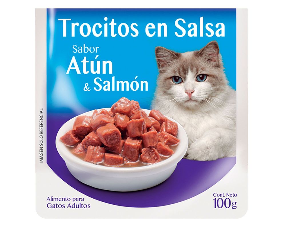 Alimento húmedo gato 100 gr atún y salmón Champion Cat-1