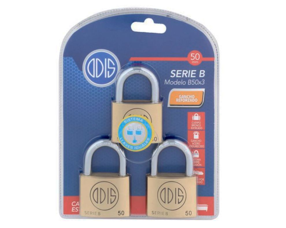 Candado 50 mm Serie B50 3 unidades Odis-5