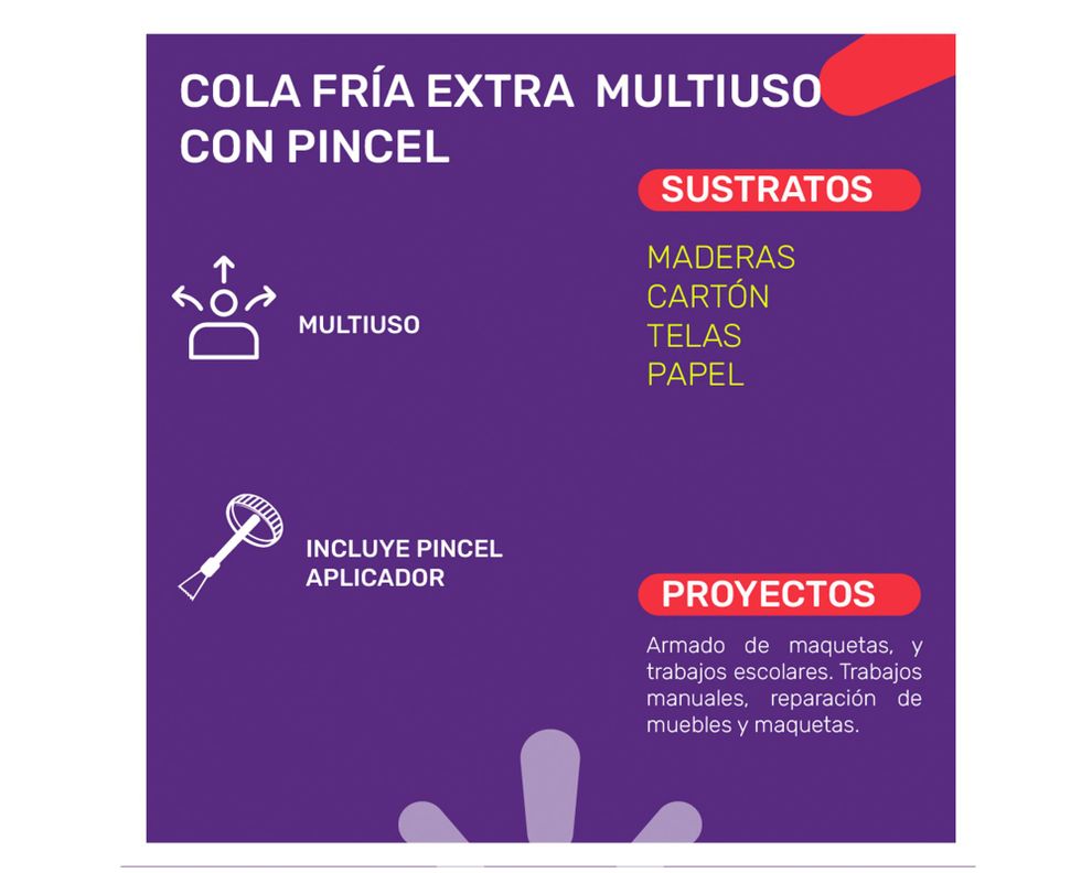 Cola fría 250 gr Multiuso con pincel-2