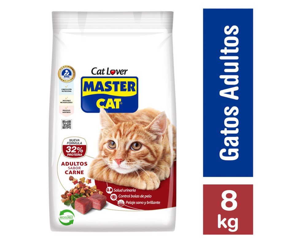 Alimento gato 8 kg Premium carne Master Cat-0
