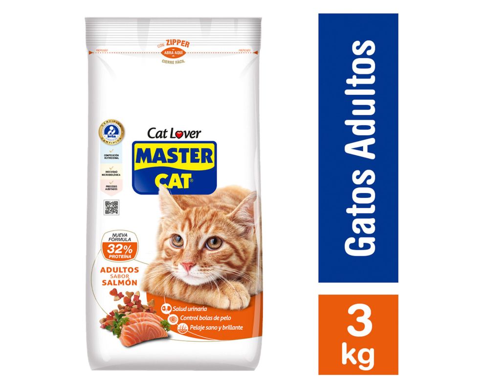Alimento gato 3 kg Premium salmón sardinas Master Cat-1