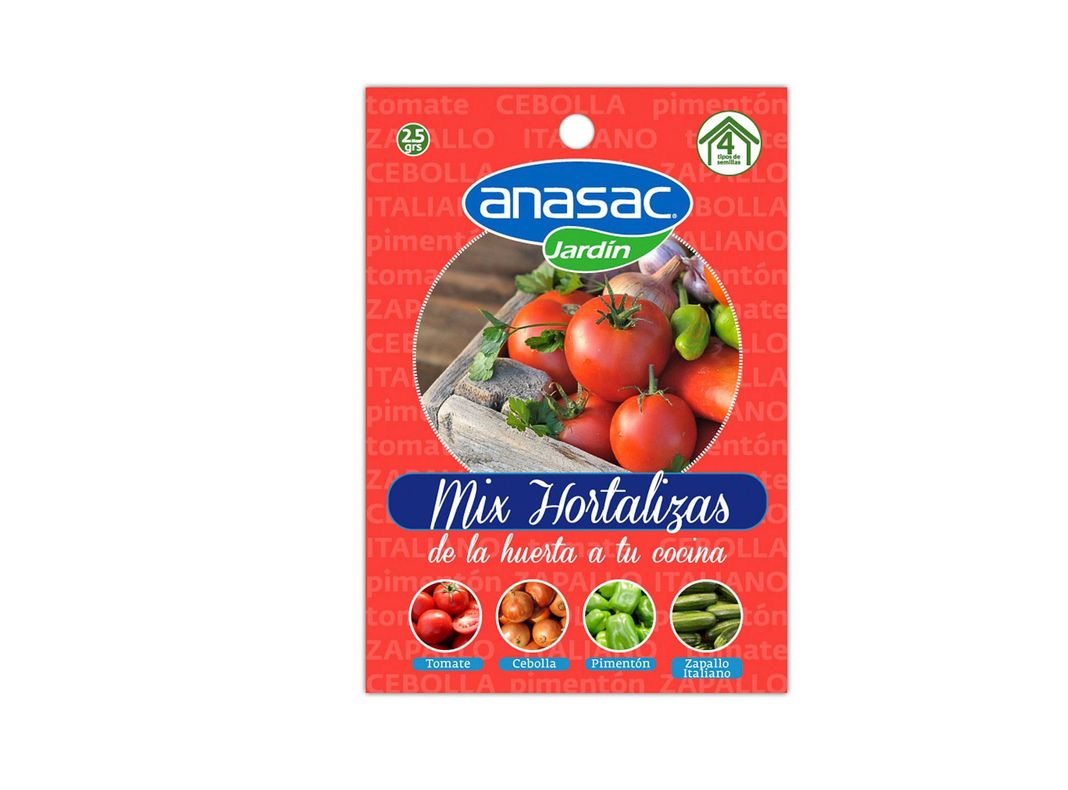 Mix semillas hortalizas 4 variedades 2.5 gr Anasac-0