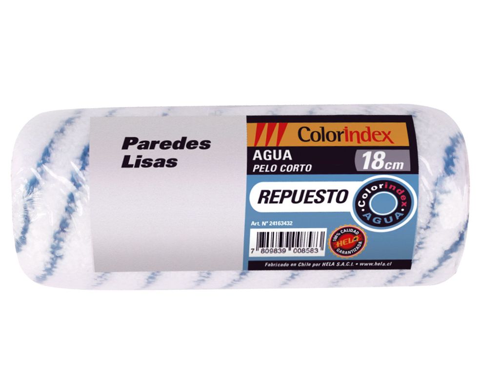 Repuesto rodillo 18cm agua pelo corto Colorindex Hela-1