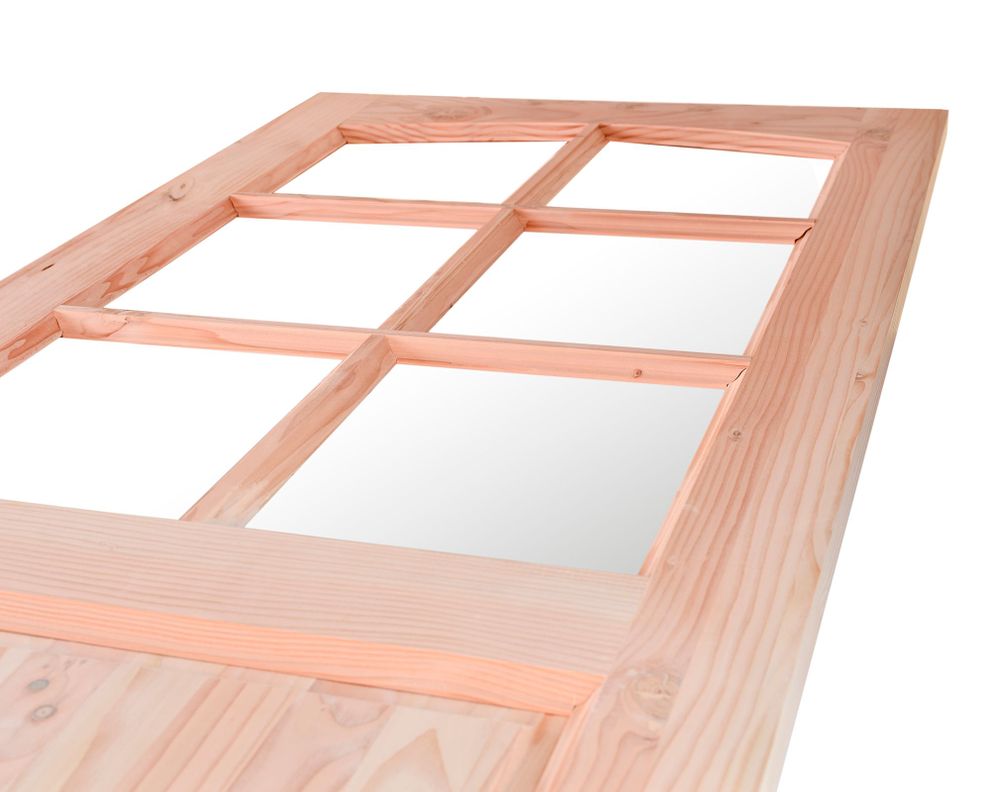 Puerta Pino Oregón 75x200 cm Nahuel 1/2 Cuerpo Vidrio AFN-4