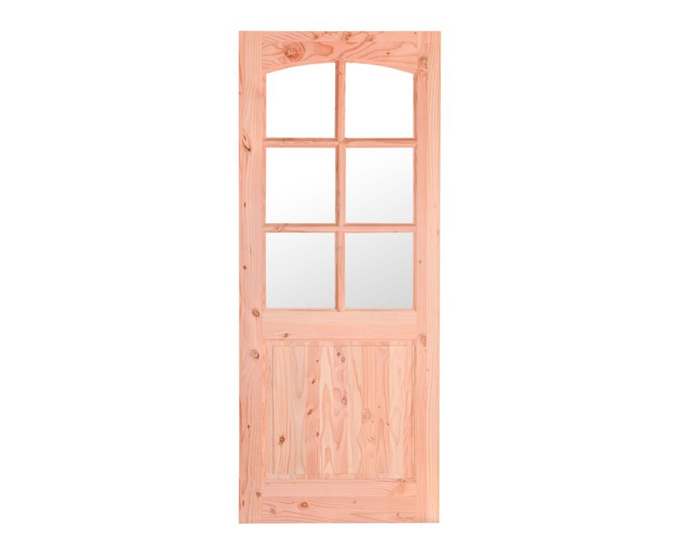 Puerta Pino Oregón 85x200 cm Nahuel 1/2 Cuerpo Vidrio AFN-3