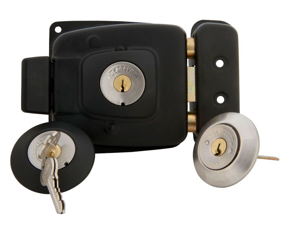 Cerradura sobreponer puertas de 30 a 50 mm 2002 negro Scanavini-0