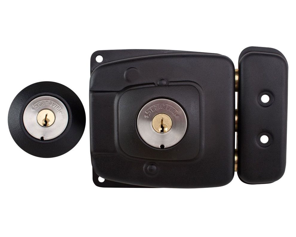 Cerradura sobreponer puertas de 30 mm 2070 negro Scanavini-0