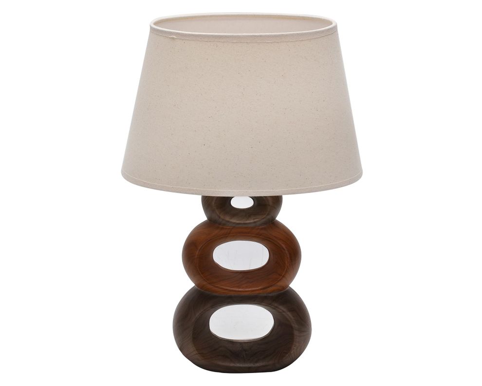 Lámpara sobremesa 1L 60W E27 Aros blanco/café Abitare-0