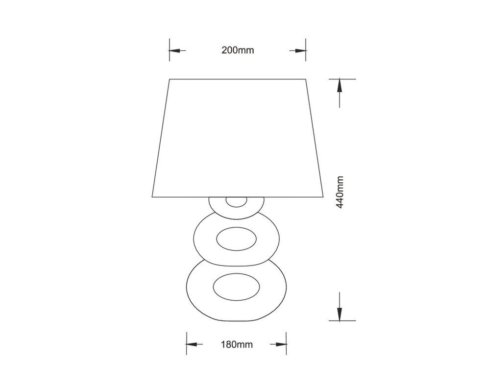 Lámpara sobremesa 1L 60W E27 Aros blanco/café Abitare-6