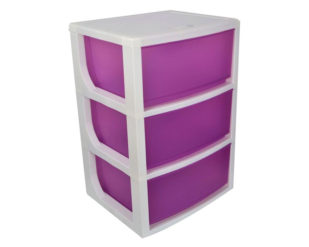 Mueble organizador 3 cajones morado Wenco-5