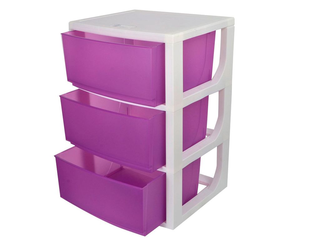 Mueble organizador 3 cajones morado Wenco-6