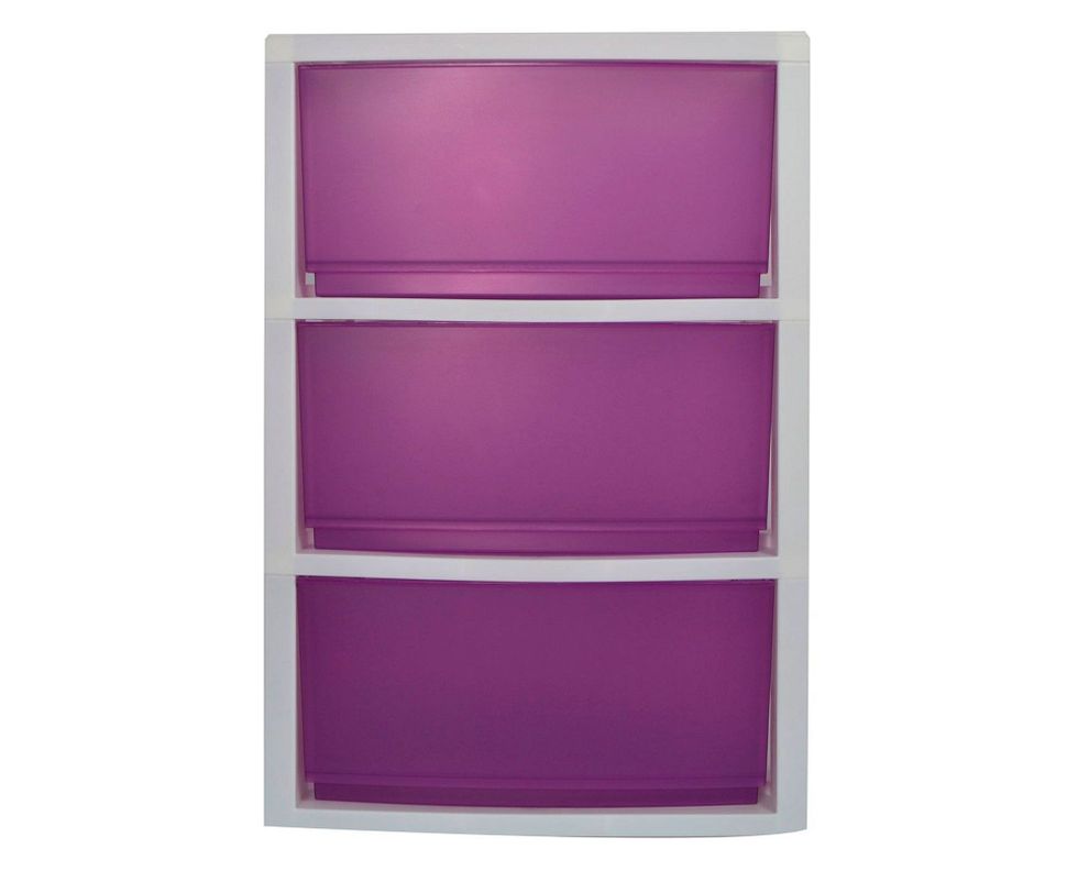 Mueble organizador 3 cajones morado Wenco-3