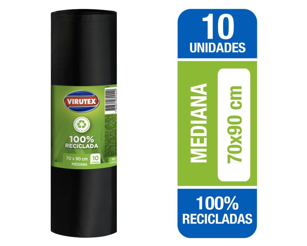 Bolsa basura mediana 70x90 cm 10 unidades Virutex-0