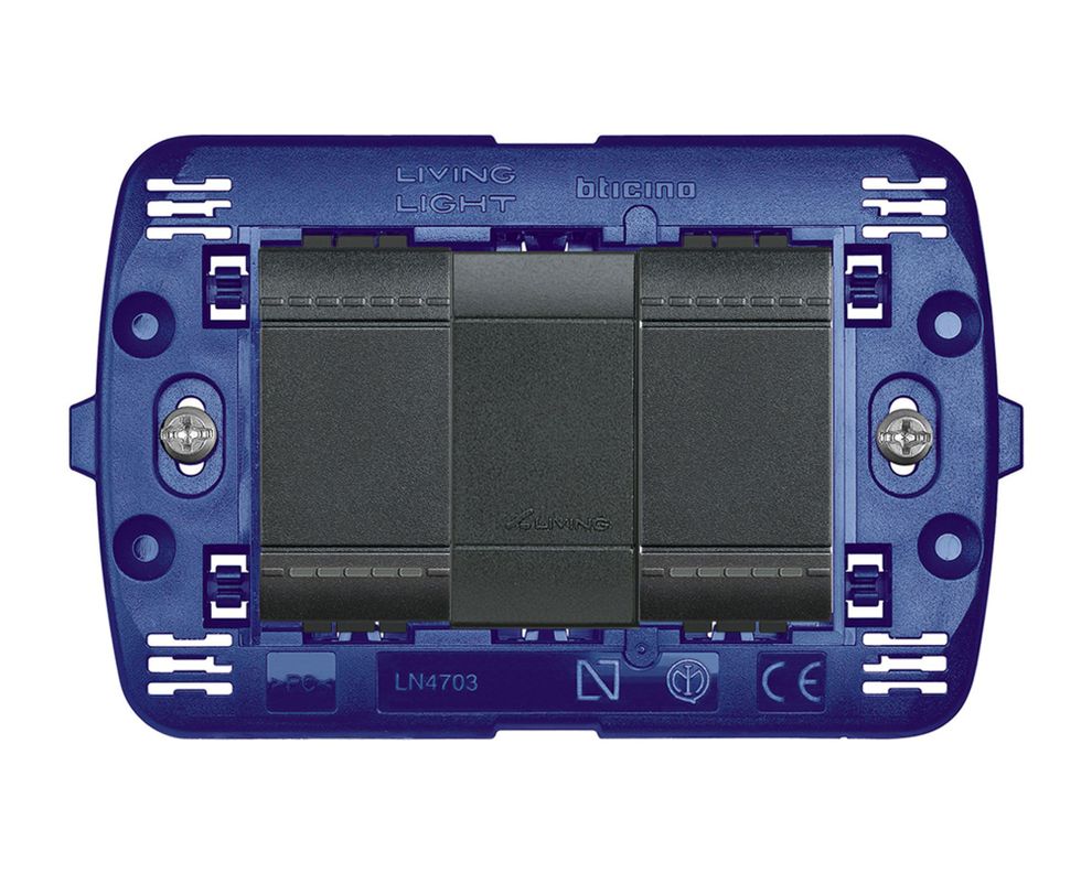 Placa semiarmada interruptor doble 16A antracita Bcitino-0