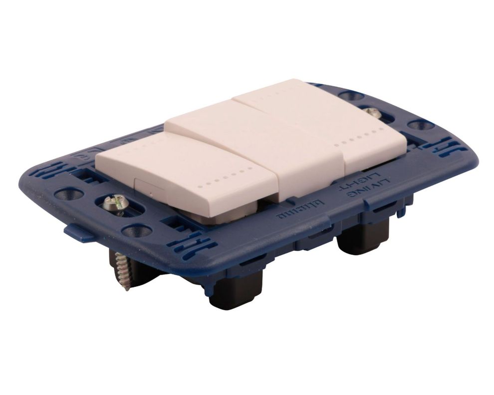 Placa semiarmada interruptor doble 9/12  blanco Bticino-1