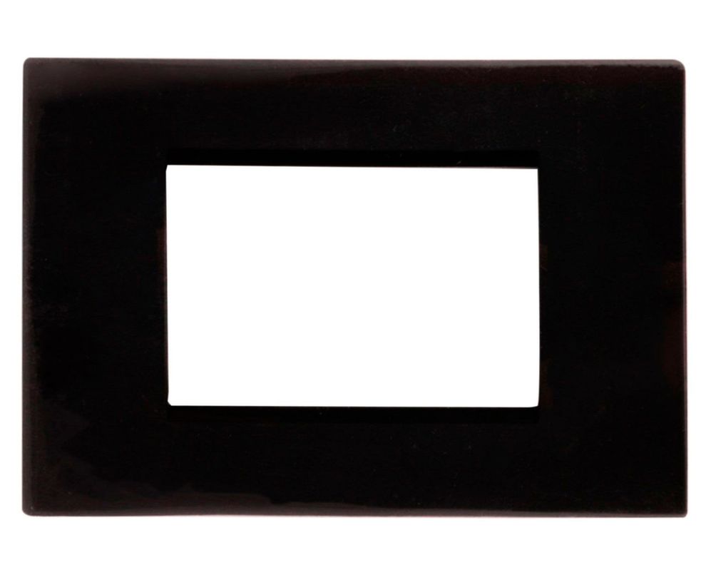 Placa rectangular 3 módulos antracita Bticino-0