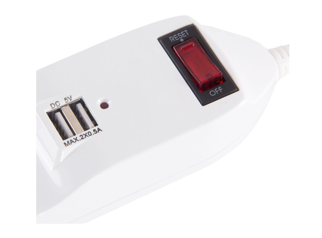 Alargador múltiple 1.5 m ME-3706 2500w 2 puertos usb 6 posiciones Macrotel-1
