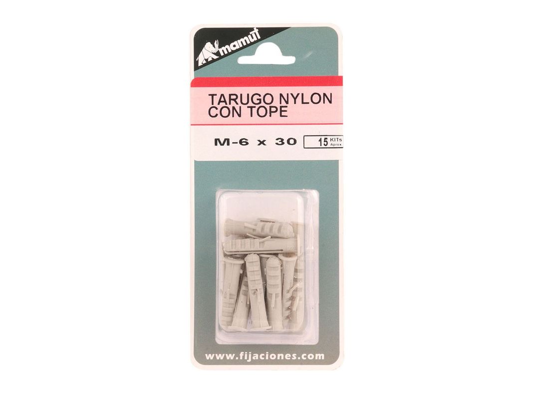 Tarugo con tope M-6x30 mm gris 15 unidades Mamut