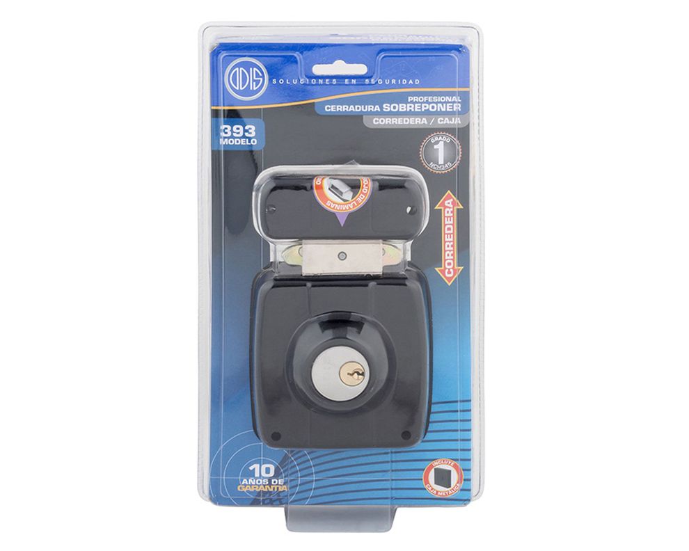 Cerradura sobreponer puertas de 35 a 50 mm 393 negro Odis-3