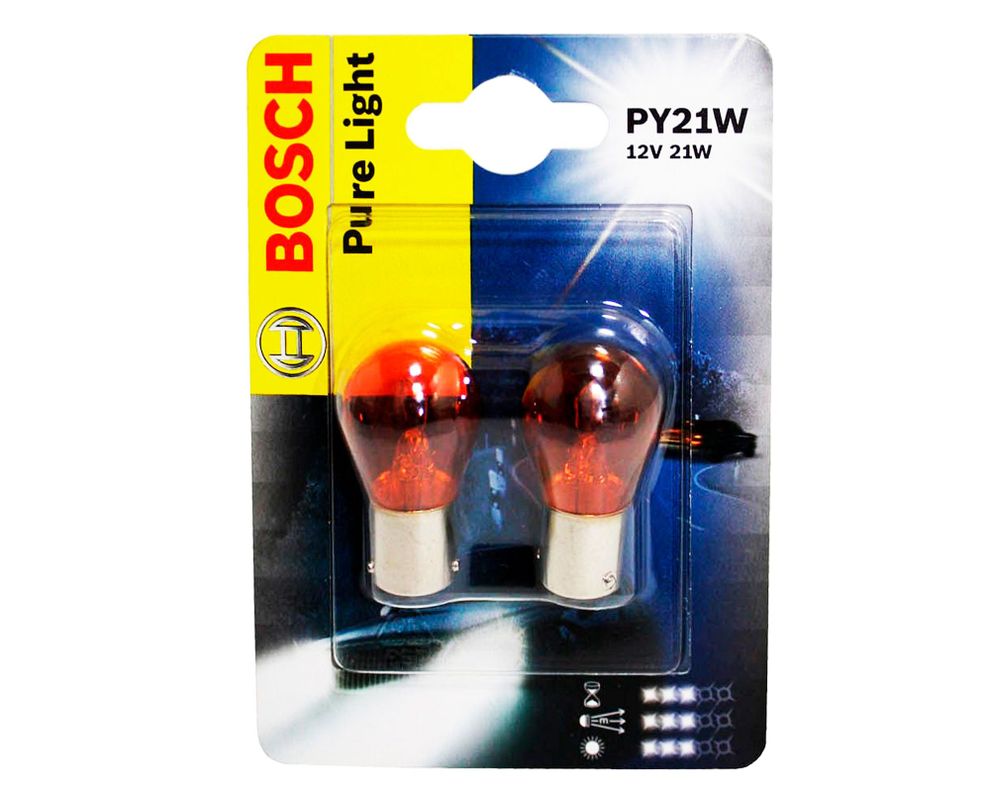 Ampolleta 21W Pure light PY21W 2 unidades Bosch-0