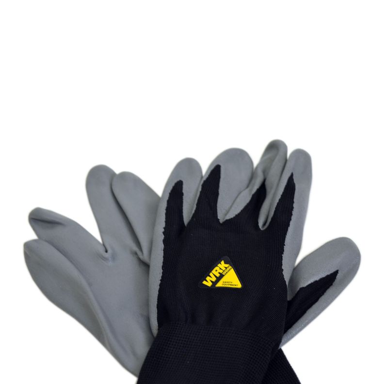 Guante poliéster nitrilo multiuso mecánico negro/gris Wrk Work-0