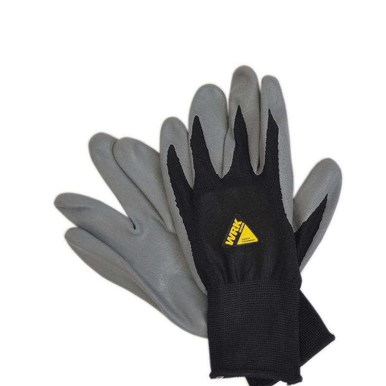 Guante poliéster nitrilo multiuso mecánico negro/gris Wrk Work-1